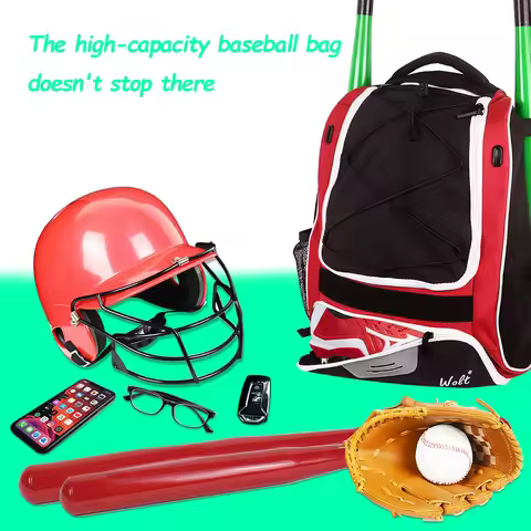 Baseball Backpack Reflective Baseball Bag with Fence Hook & Shoes Compartment Baseball Sports Bag fo