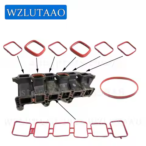 Upper & Lower Engine Intake Manifold Gasket Kit For Audi Q7 VW Passat CC Touareg Atlas 3.6L 03H13323