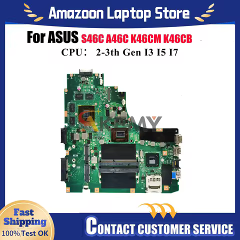K46CM Laptop Motherboard For ASUS K46C K46CM S46C K46CB A46C Notebook Mainboard With I3 I5 I7 CPU 10