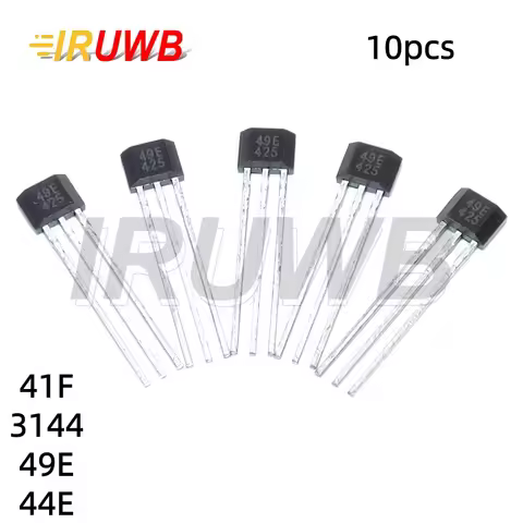10pcs Hall Effect Sensor TO-92 SS41F A3144 SS49E Hall Element Sensor Motor 3 Pins for Arduino
