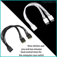 YIN Motherboard Extension 9Pin Female to 2 Male Splitter Data Cord Switcher Adapter