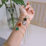 PTNACC Titanium flower four-leaf clover bracelet 1.5cm
