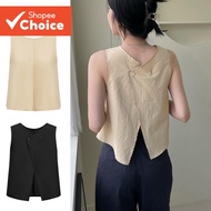 B77-JAN24-C-1 - Back slit sleeveless vest-TKB77ED069  B77-JAN24-C-1 - Belakang terbuka tanpa lengan 