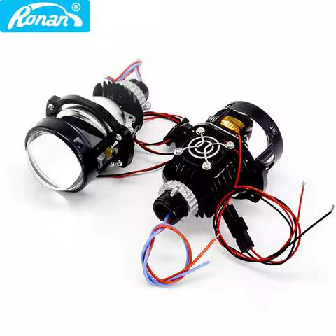 RONAN 2.0inch Mini Bi-Led Projector Retrofit Lenses Car Headlight 5500K for H1 H4 H7 9005 9006 Motor