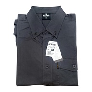 เชิ้ตแขนสั้นชาย BJ JEANS  สีเทาเข้ม ผ้าไม่ยืด ใส่สบาย ของแท้จากSHOP