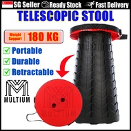 Red Telescopic Stool Premium up to 180Kg Patented Design| Foldable Chair Stool For Camping| Collapsible Chairs|
