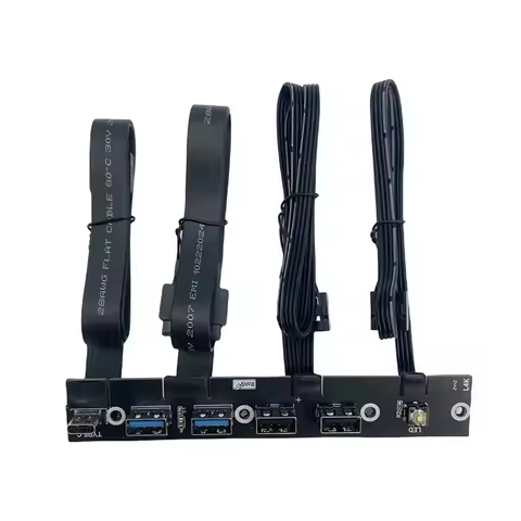 A53M-USB 3.0 Front Panel Hub IO Panel 2-Port USB3.0+2-Port USB2.0+1-Port TYPE-C 20G+LED Switch For P