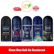 Nivea Men Roll-on Deodorant 50mL (twin pack, single, buy 2 free 1) Deep Dark Wood, Amazonia, Dry Imp