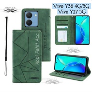 Case Vivo Y36 4G/5G Y27 5G Vivo V2247 V2248 V2249 Flip Cover Wallet Sarung Hp Case Dompet Leather Ca