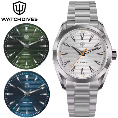 Watchdives WD0006 Watch VH31 Sweep Second Movement Domed Sapphire Crystal BGW9 Luminous 10Bar Waterp