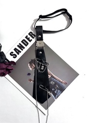 @@ ready stock'jk Bow Tie dk Tie Leather Collar Punk Style Metal Men Women No Neck Hardware Little B