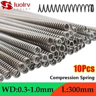 LUOLRV 10Pcs Compression Spring, 65Mn Spring Steel Y-type Long Coil Spring, Durable 0.3 0.4 0.5 0.6 