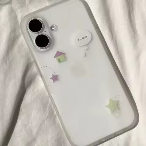 Korean Ins Fresh Colorful Star House Pattern Phone Case For iPhone 17 Air 16 15 14 13 12 11 Pro XR X