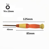 Handphone Professional Precision T6 x 25mm Torx Screwdriver Non-slip Handle 6 Point Opening Repair T