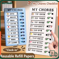 SERENDI My Chores Checklist, Self-discipline Plastic Daily Planner Memo, Detachable My Chores Reusab