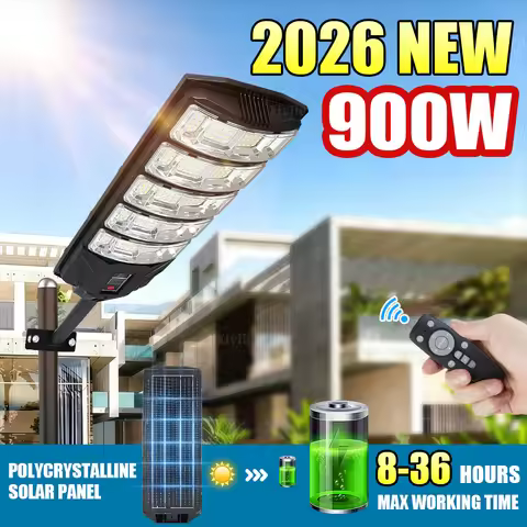 2026 900W Solar Light Outdoor Solar Street Light 8000mah Waterproof Motion Sensor Solar Lamp with Re