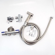 Stainless Steel Shower Head Handheld Portable Bathroom Toilet Hanging Basket Bidet Sprayer Water Faucet Set