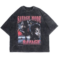 Patternmerch "21 savage metro bombin" Oversize T-shirt | Washed tee | Vintage T-shirt