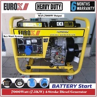Eurox 7000Watt Diesel Generator With Key Start TDH8502 - Heavy Duty & Long Lasting - 6 Months Local 