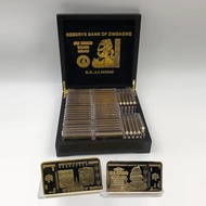 new 50pcs 100 Trillion Dollars Zimbabwe gold bar zimbabwe quintillion octillion ingot bullion Silver