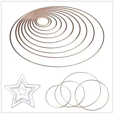 3.5-19Cm Metalen Dream Catcher Dreamcatcher Ring Macrame Craft Hoepel Goud Diy Accessoire