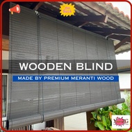 ⭐READY STOCK⭐ (7 feet width) Bidai Kayu Outdoor Blind Wooden Blinds Woodblind Meranti Wood