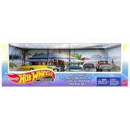 HOT WHEELS PREMIUM GARAGE SET (DASH J) - HORIZON HAULER, DODGE LIL RED EXPRESS TRUCK, CUSTOM CHEVY P