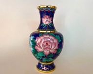 景泰藍工藝復古琺瑯和黃銅花瓶 | 中國1980