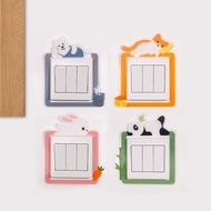 New Funny Cat Panda Bear Pattern Switch Stickers Glow In The Dark Self-adhesive PVC Decal DIY Lumino
