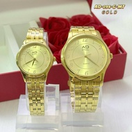 Original AD Steel AD 094 Gold Unisex Stainless Steel couple watch Japan movement WATER RESISTANT