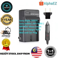 Sony Alpha A6500 , Sony A6500 ( NP-FW50 ) NPFW50 Viloso Smart Battery Charger With Wall and Car Plug