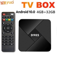 yuci D905 Smart TV Box 4+32G 4K Ultra-HD Quad Core CPU 2.4G WIFI Media Player Music Player Gaming Android 10 TV Box Extendable Accessories