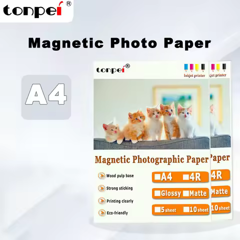 5pcs A4 Magnetic Photographic Paper Inkjet Printing Photo Paper Glossy Matte Stickers DIY Fridge Mag