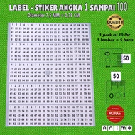 LABEL - COLOR NUMBER STICKERS 1 SD 100 - COLOR NUMBER STICKERS 1 UP TO 100