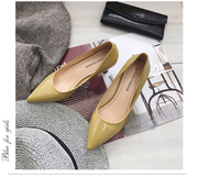 Ins candy color pointed high heel shoes womens thin heel medium heel yellow small root cat heel shoe