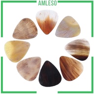 [Amleso] 8pcs Rare Multi Colored Buffalo Horn Guitar Bass Pick Handcraft Pickup Accs