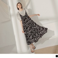 OB DESIGN ★ CHIFFON SLEEVELESS FLORAL PRINTED MAXI DRESS ★ 2 COLOR ★ S-XXXL SIZE ★ PLUS SIZE