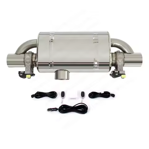 T Style Performance Electronic Muffler Kit Exhaust Back Box Center In Dual Out Auto Accessories
