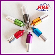 [MALAYSIA STOCK]RRE Keychain Survival EDC Waterproof Aluminum Storage Case Pill Box Airtight Portabl