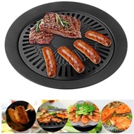 Iron BBQ Grill Pan Korean Meat Roast BBQ Grill Plate With Holder Non Stick Barbecues Cook WD-D08 CY
