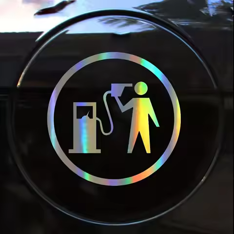 Gas Pump Icon Decal - 11X11cm Automotive Fuel Tank Cap Vinyl Sticker for Cars, Motorcycles