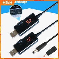 【H&H】 5V to 9V/12V USB Step-Up Converter Cable with 3.5x1.35mm Connector