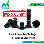 L Screw Bolt Low Profile Steel Screw M5x65 M5 x 65mm Hex Socket Screw M5 Length 65mm