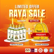 Raed Cajeput Aromatherapy Oil Herba Natural 50ml | Minyak Urut | Pakej 5x Cajeput 2x Warmer Massage 