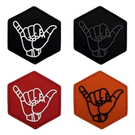 [Custom Velcro patch]HK.Cartoon diamond finger 666 morale stamp PVC luminous 3D Velcro Patch /Badges