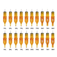 5PCS Yellow Dragonfly Tattoo Cartridge Needle 13 5 7 9 11 13 14 15RL RM RS M1 Tattoo tool Disinfecte