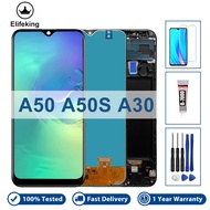 6.4" OLED AAA+++ LCD For Samsung Galaxy A50 SM-A505FN/DS A505F/DS A505 LCD Display Touch Screen Digitizer With Frame For Samsung A50 A50s A30 LCD With Free Tools