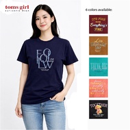 Toms Girl Loose Cut short sleeve T-shirt with print for ladies women 100% fully cotton made in malay