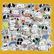 52pcs Korean Style Cute Line Bichon Frise Sticker Set for Journaling, DIY Phone Case & Scrapbooking