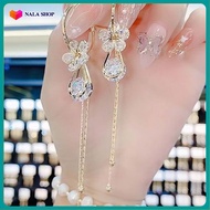 Bông tai sang chảnh đính đá xuân hè xu hướng mới - bông tai đi tiệc bông tai nữ dài hoa tai mạ vàng 